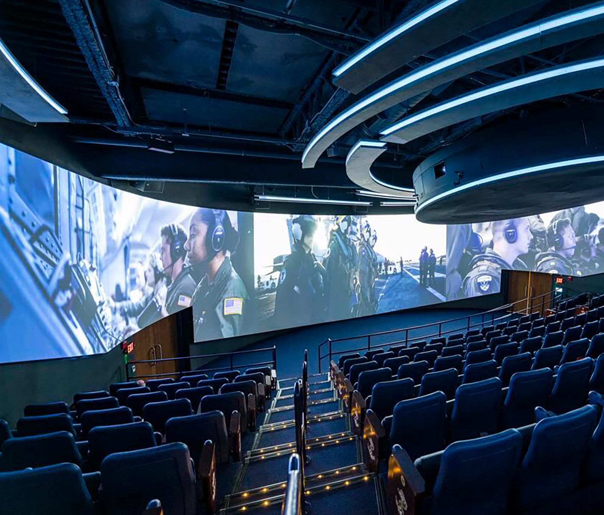 Akerson Theater with its 180-degree panoramic screen